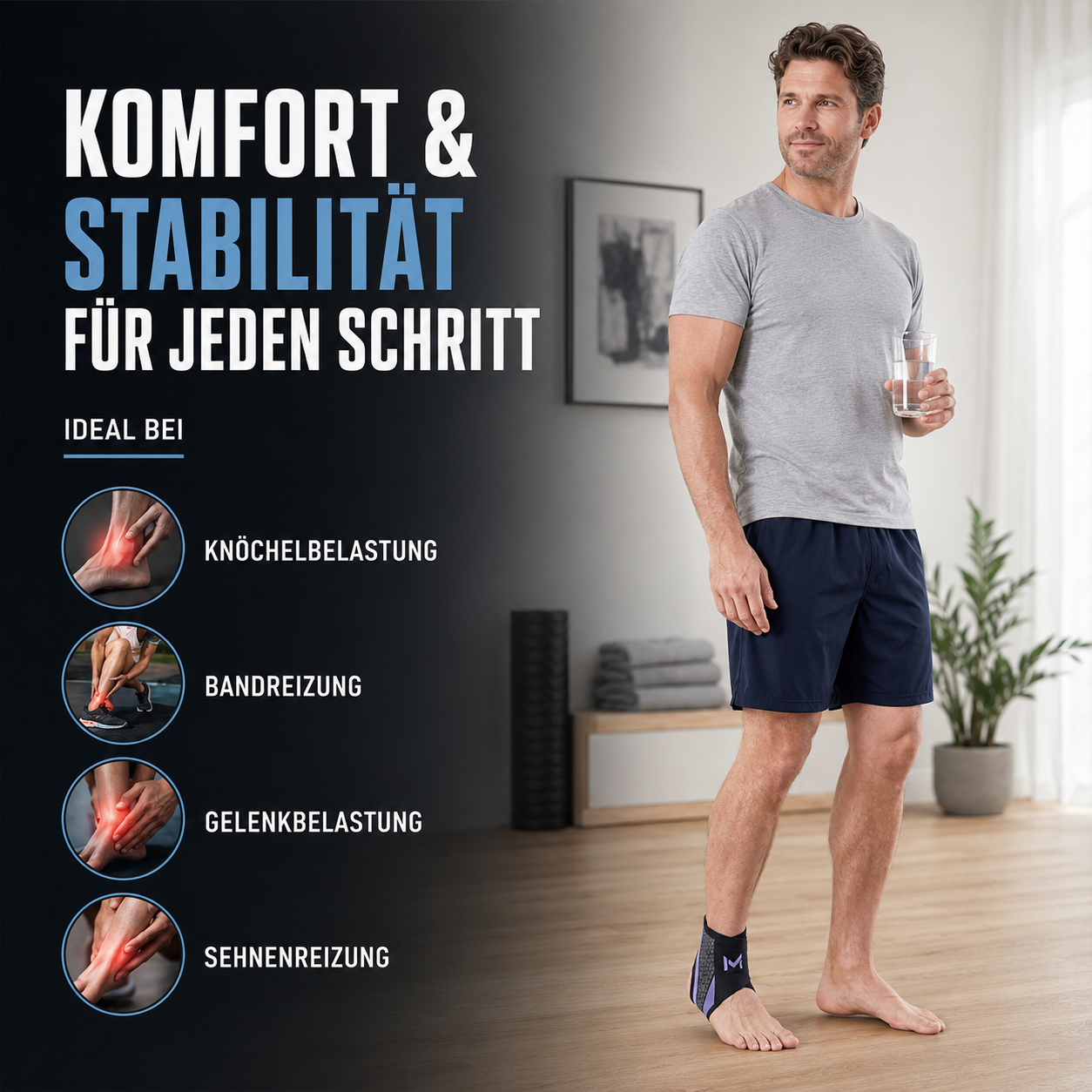 Verstelbare Enkelbrace voor Sport en Herstel – Flexibele Ondersteuning met Compressie | Sansoti
