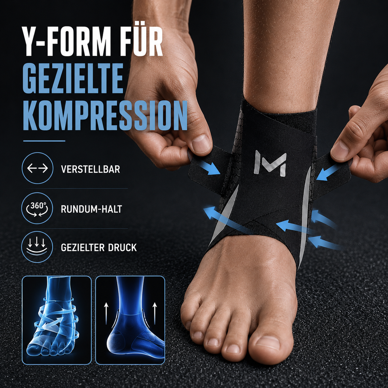 Verstelbare Enkelbrace voor Sport en Herstel – Flexibele Ondersteuning met Compressie | Sansoti