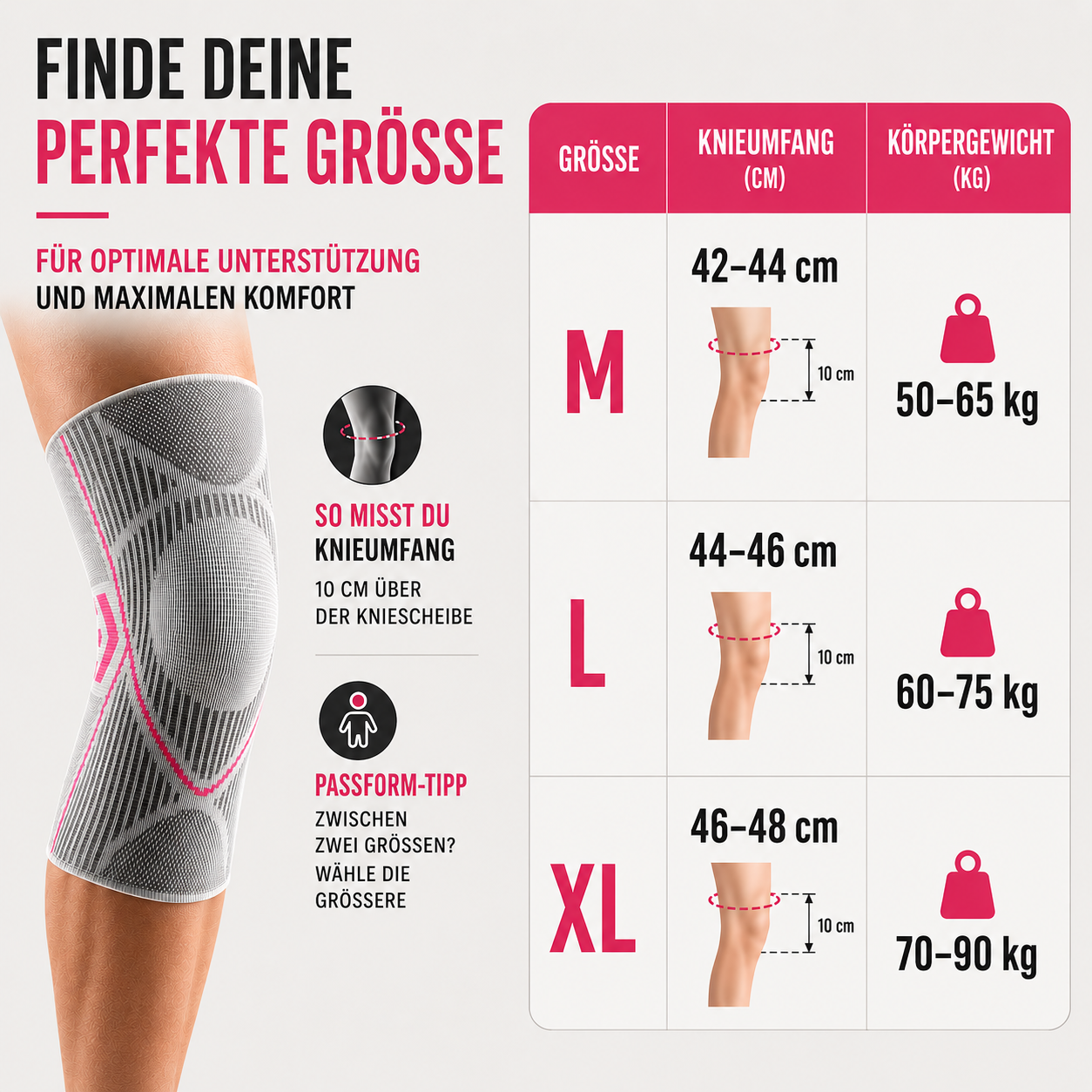 Kompressions-Kniebandage für Sport und Alltag, elastische Unterstützung, Stabilität, Schwellungs- und Verletzungsprävention | Sansoti