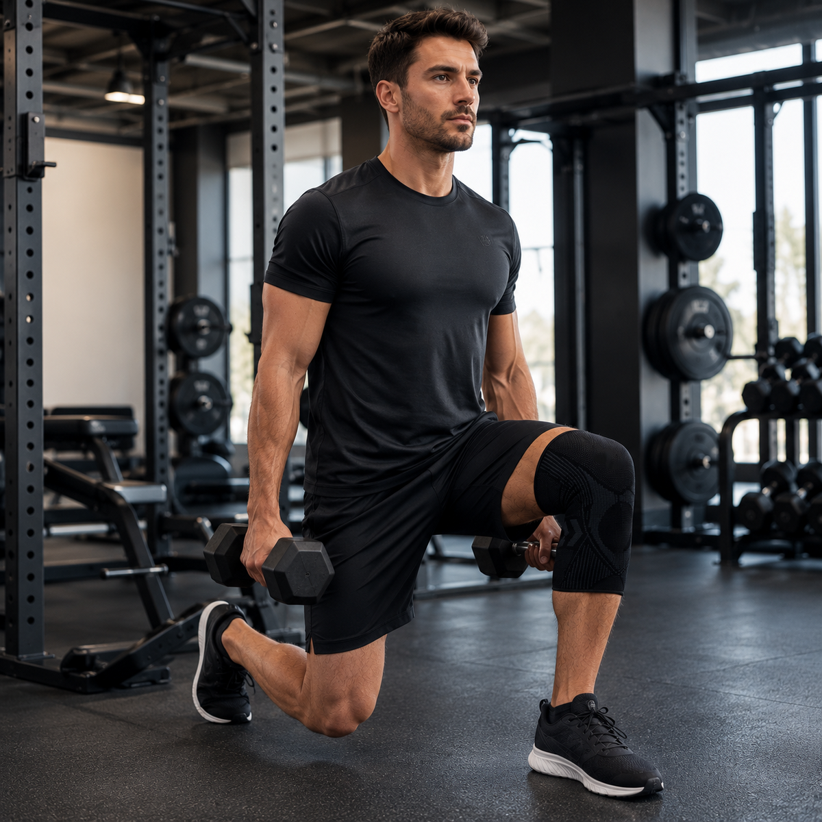 Kompressions-Kniebandage für Sport und Alltag, elastische Unterstützung, Stabilität, Schwellungs- und Verletzungsprävention | Sansoti