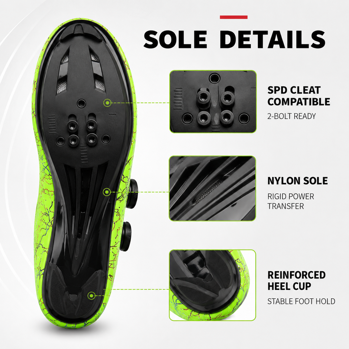 Fahrradschuhe SPD-kompatibel mit Drehverschlusssystem Unisex Radsport MTB Mountainbike Rennrad Weiß Grün Blau | Sansoti
