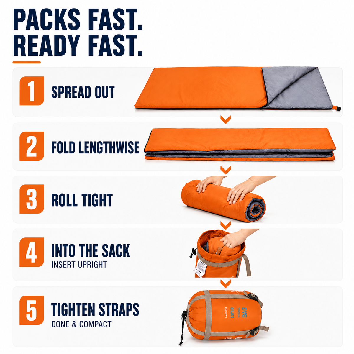 Envelope Ultralight 190x75cm Three-Season Sleeping Bag, Camping, Trekking, Outdoor, Compact Carry Bag, Hiking | Sansoti