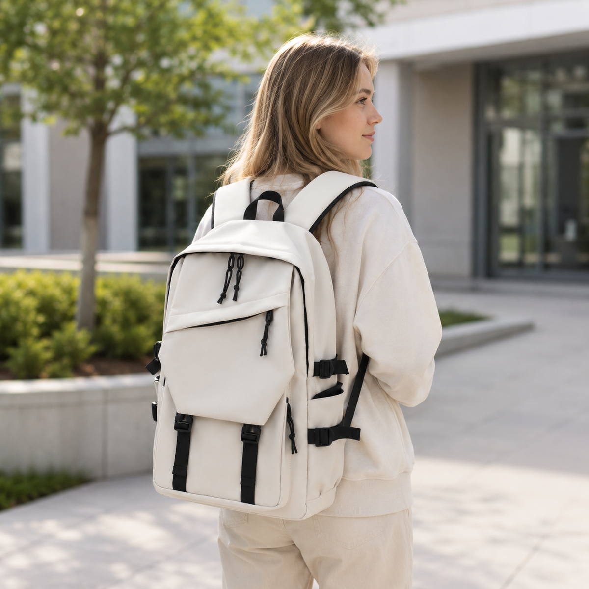 Laptop-Rucksack 15 Zoll mit großem Volumen, Schul-, Arbeits- und Reiserucksack für den Alltag mit gepolsterten Schulterriemen | Sansoti