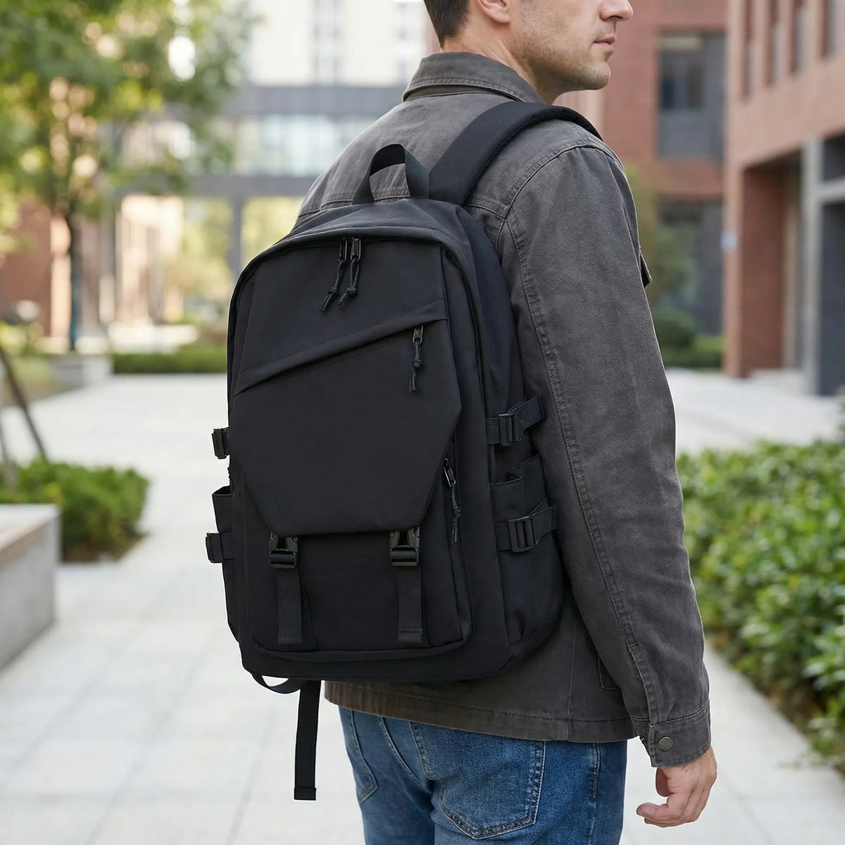 Laptop-Rucksack 15 Zoll mit großem Volumen, Schul-, Arbeits- und Reiserucksack für den Alltag mit gepolsterten Schulterriemen | Sansoti