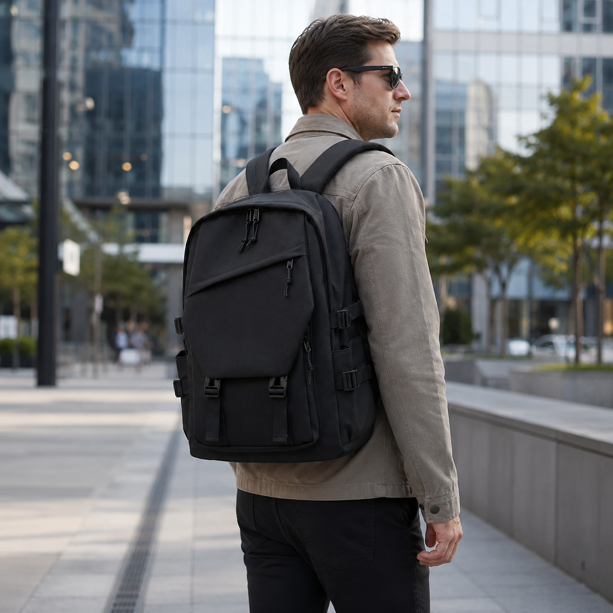 Laptop-Rucksack 15 Zoll mit großem Volumen, Schul-, Arbeits- und Reiserucksack für den Alltag mit gepolsterten Schulterriemen | Sansoti