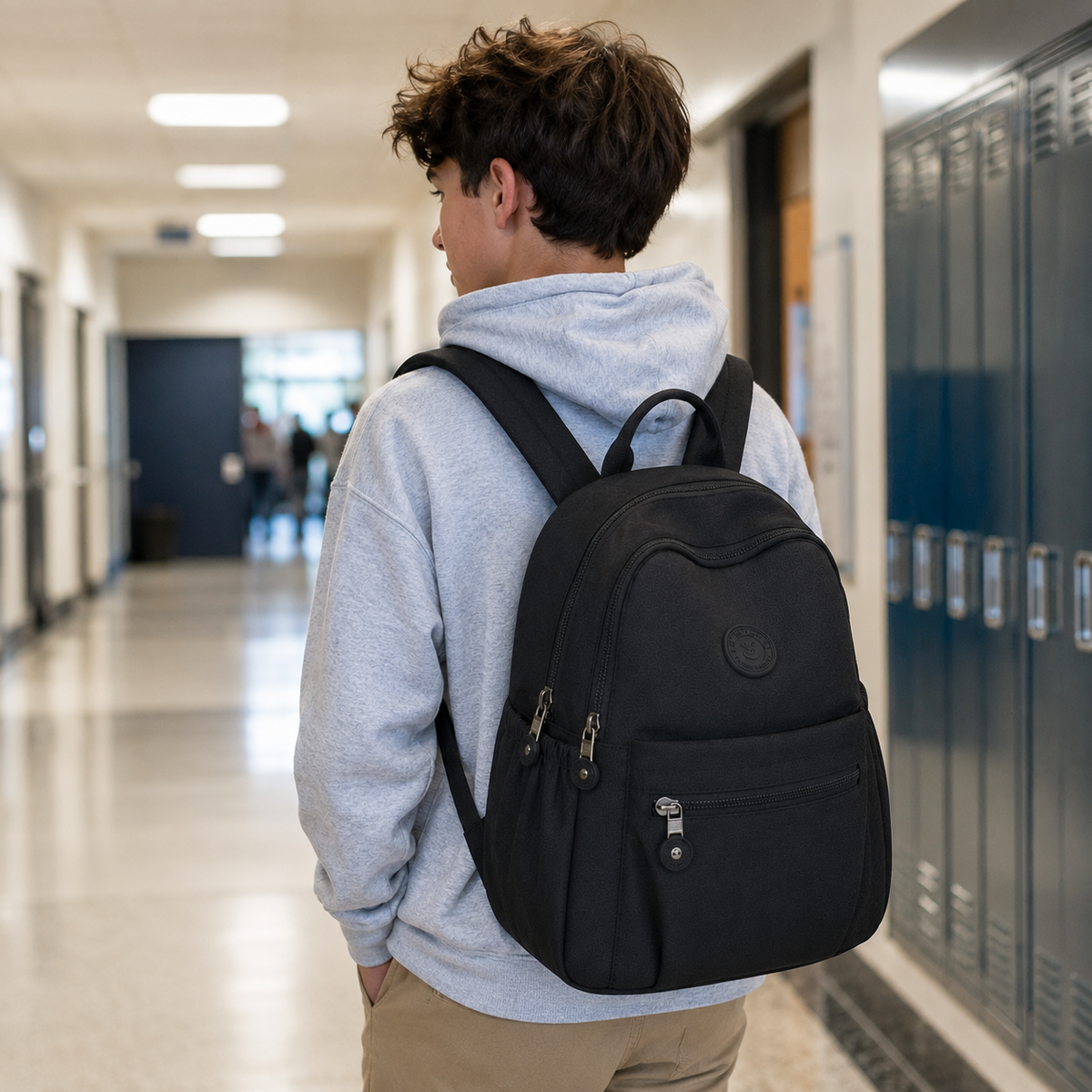 Kompakter Mini-Rucksack aus Nylon, 11 l, für den täglichen Gebrauch, diebstahlsicher, mehrere Fächer, verstellbar, leicht | Sansoti