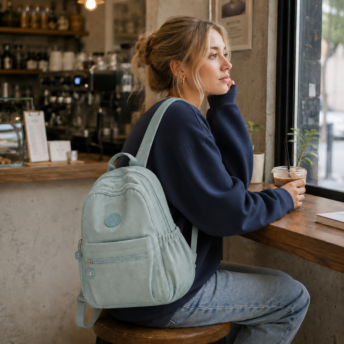 Kompakter Mini-Rucksack aus Nylon, 11 l, für den täglichen Gebrauch, diebstahlsicher, mehrere Fächer, verstellbar, leicht | Sansoti