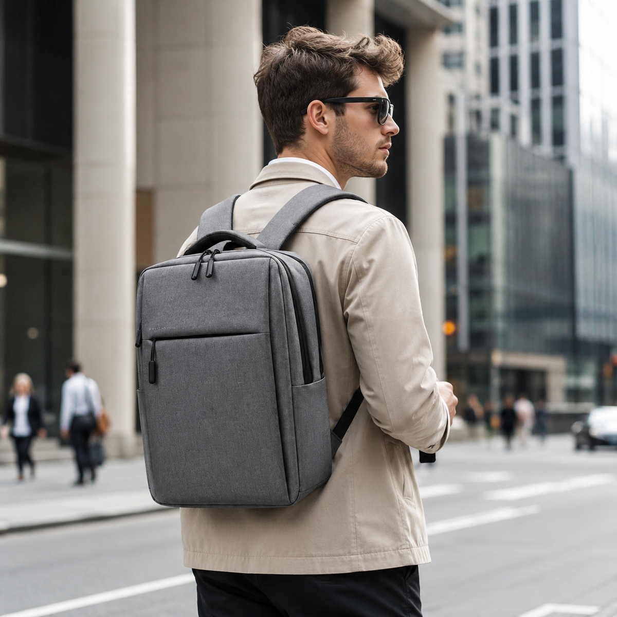 Wasserdichter Laptoprucksack 15,6 Zoll mit gepolstertem Fach, Alltag, Pendeln, Reisen, Organisation, Schule, Universität | Sansoti