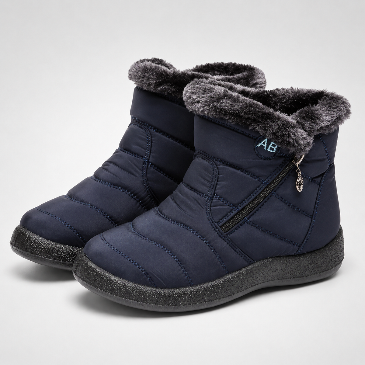 Wasserdichte Winterstiefeletten Damen Warm gefüttert Rutschfeste Sohle Seitlicher Reißverschluss Schneestiefel Bequem Outdoor | Sansoti