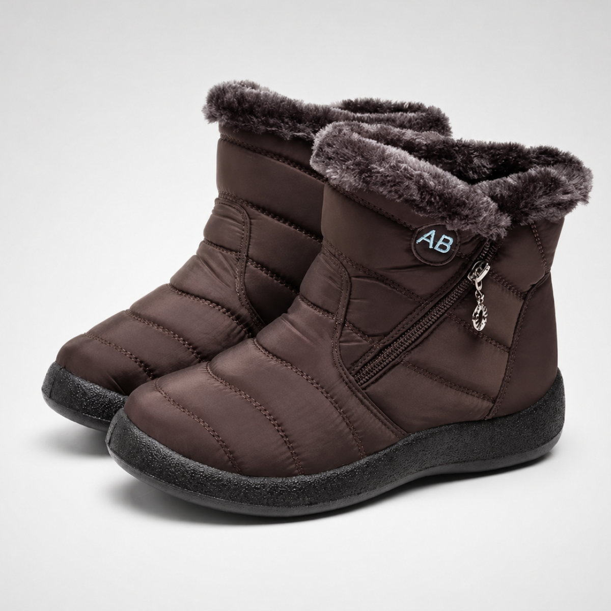Wasserdichte Winterstiefeletten Damen Warm gefüttert Rutschfeste Sohle Seitlicher Reißverschluss Schneestiefel Bequem Outdoor | Sansoti