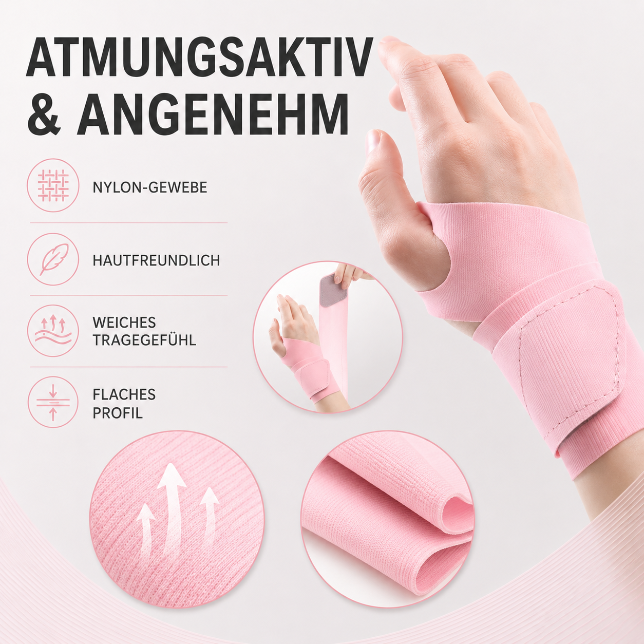 Polsbrace Ultralight — Ademende Nylon Handsteun met Verstelbare Sluiting voor Training en Dagelijks Gebruik | Sansoti