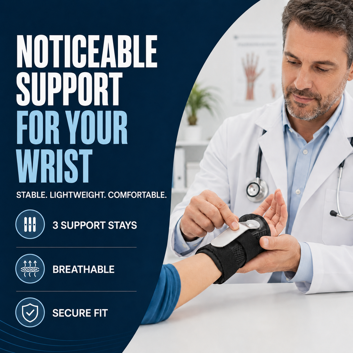 Adjustable Wrist Brace with Removable Splints for Left and Right Hands Pain Relief and Support | Sansoti