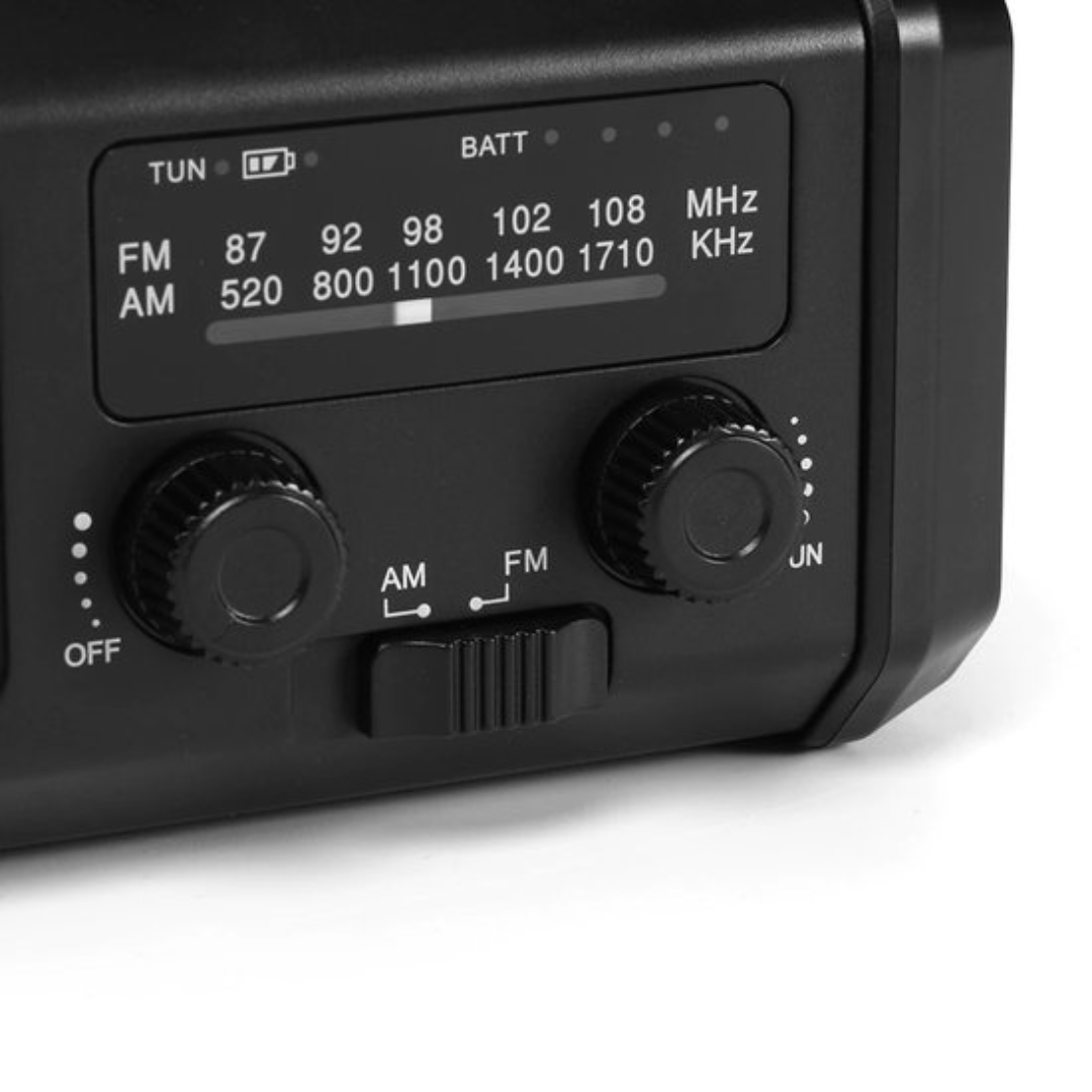 Radio d’urgence avec panneau solaire et manivelle – Batterie externe et lampe torche LED pour le camping en plein air et les situations d’urgence | Sansoti