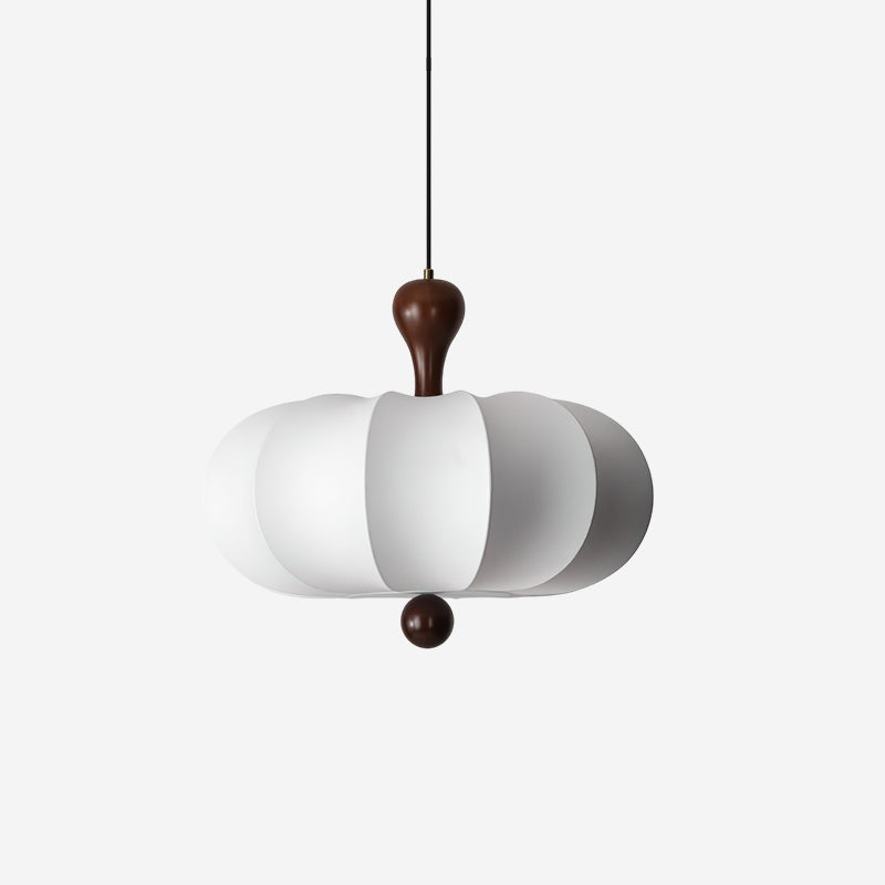 Hanglamp Stof Walnoothout Wit Eettafel Woonkamer Japandi Hanglamp Stoffen Lampionlamp Hal | Sansoti