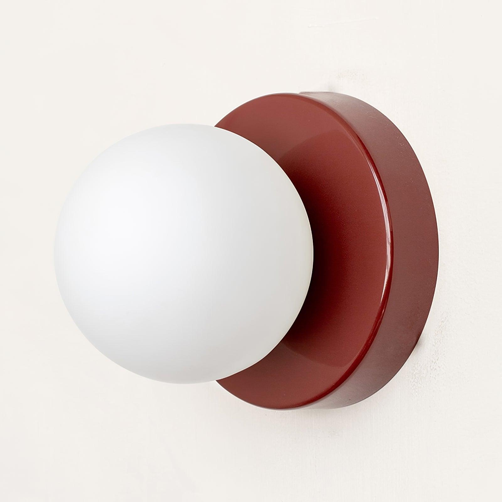 Nuvol Wandlamp — Metalen Wandspot met Glazen Bol ø12cm — Compacte Wandverlichting in 5 Kleuren | Sansoti