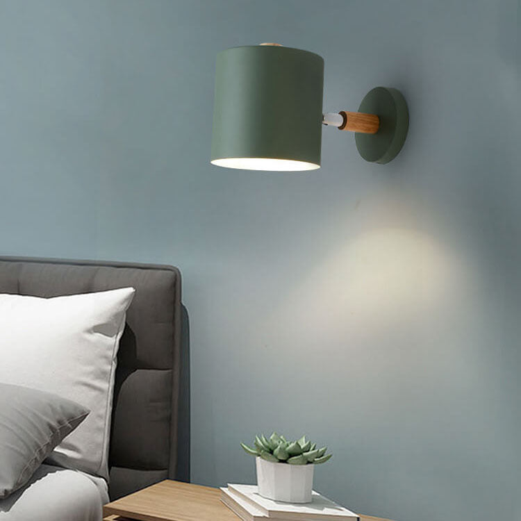 Applique Murale Métal Bois Réglable Chambre Salon Style Scandinave Couleur Macaron E27 Lampe de Chevet Applique Murale | Restfield