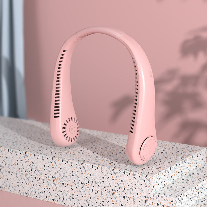 Draagbare oplaadbare nekventilator met 3 snelheden, led-display en handsfree koeling voor sport, buitengebruik en reizen | Sansoti