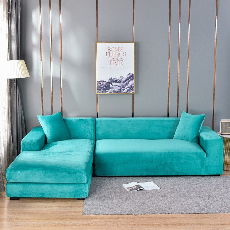 Elastic Velvet Sofa Cover Full Protection for Sofa Frame Universal Fit Soft Stylish Living Room | Sansoti