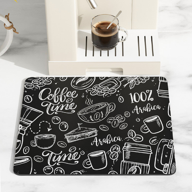 Absorberend Koffiemachinematje 30x40-50x60cm Keukenbescherming Antislip Basis | Sansoti