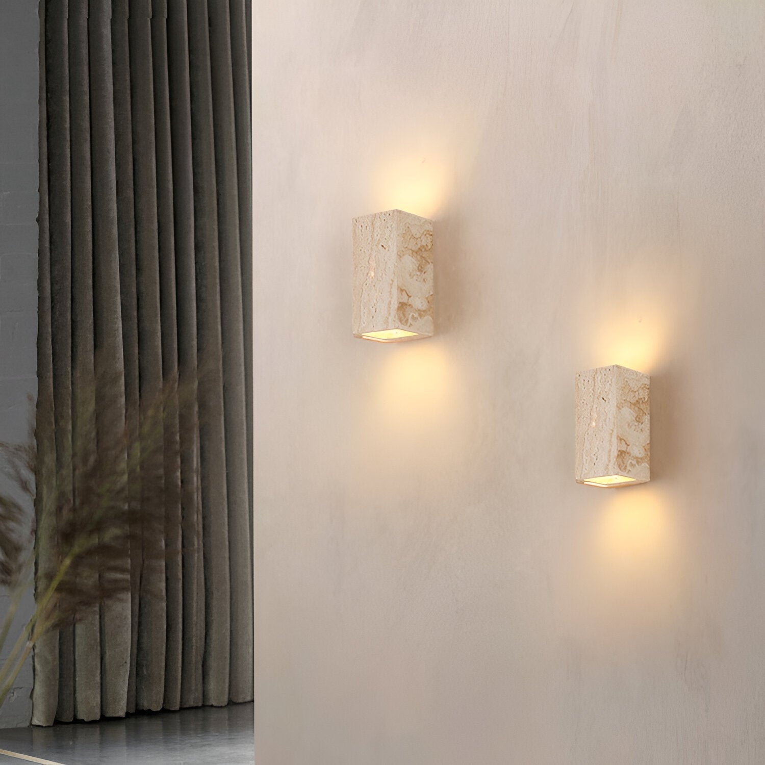 Buitenlamp Travertin Steen Up Down LED IP65 3000K Gevel | Sansoti