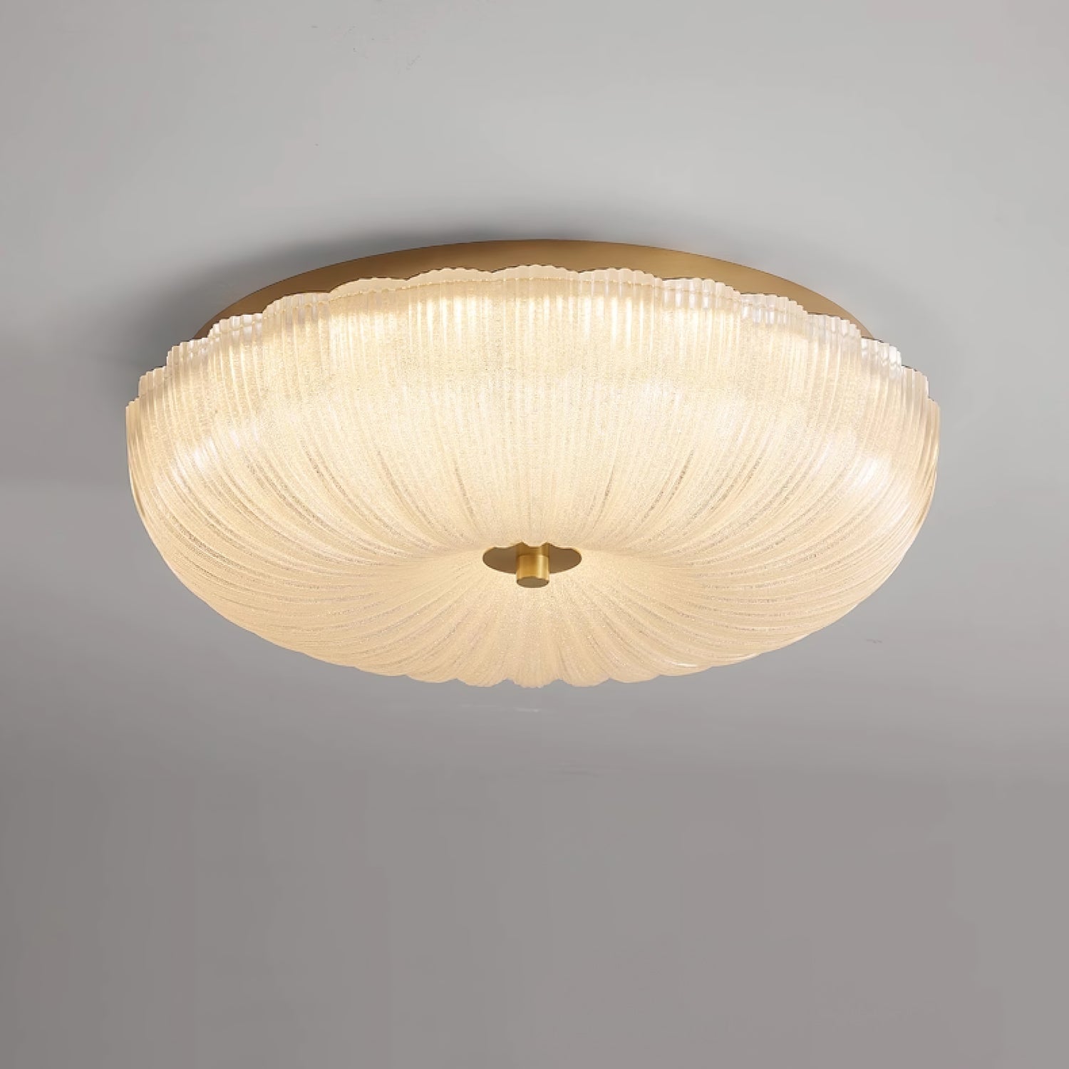Glazen Plafondlamp met Geribbelde Textuur – Warm Dimbaar Licht voor Slaapkamer en Woonkamer – ø 20 tot 50 cm | Sansoti