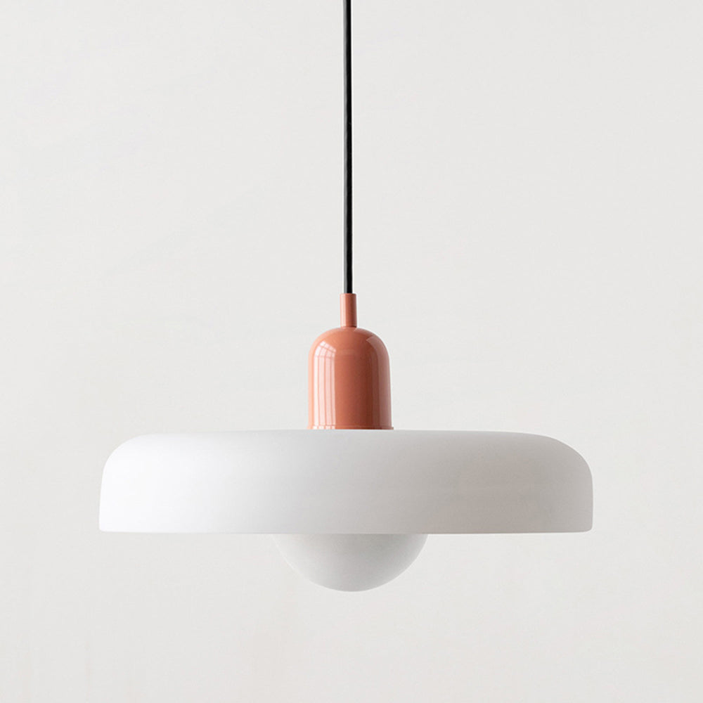 Glazen Hanglamp Bauhausstijl Gekleurd Glas Rond Ø25-35cm E27 Verstelbaar Eettafel Plafondlamp Retro Design | Sansoti