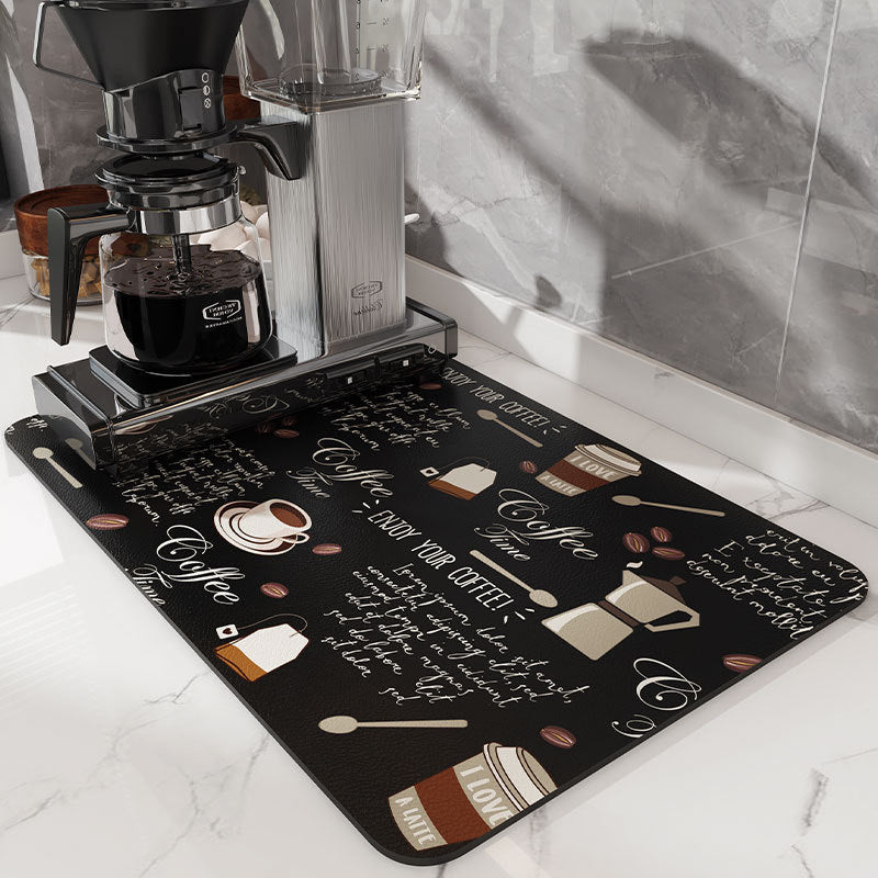 Absorberend Koffiemachinematje 30x40-50x60cm Keukenbescherming Antislip Basis | Sansoti