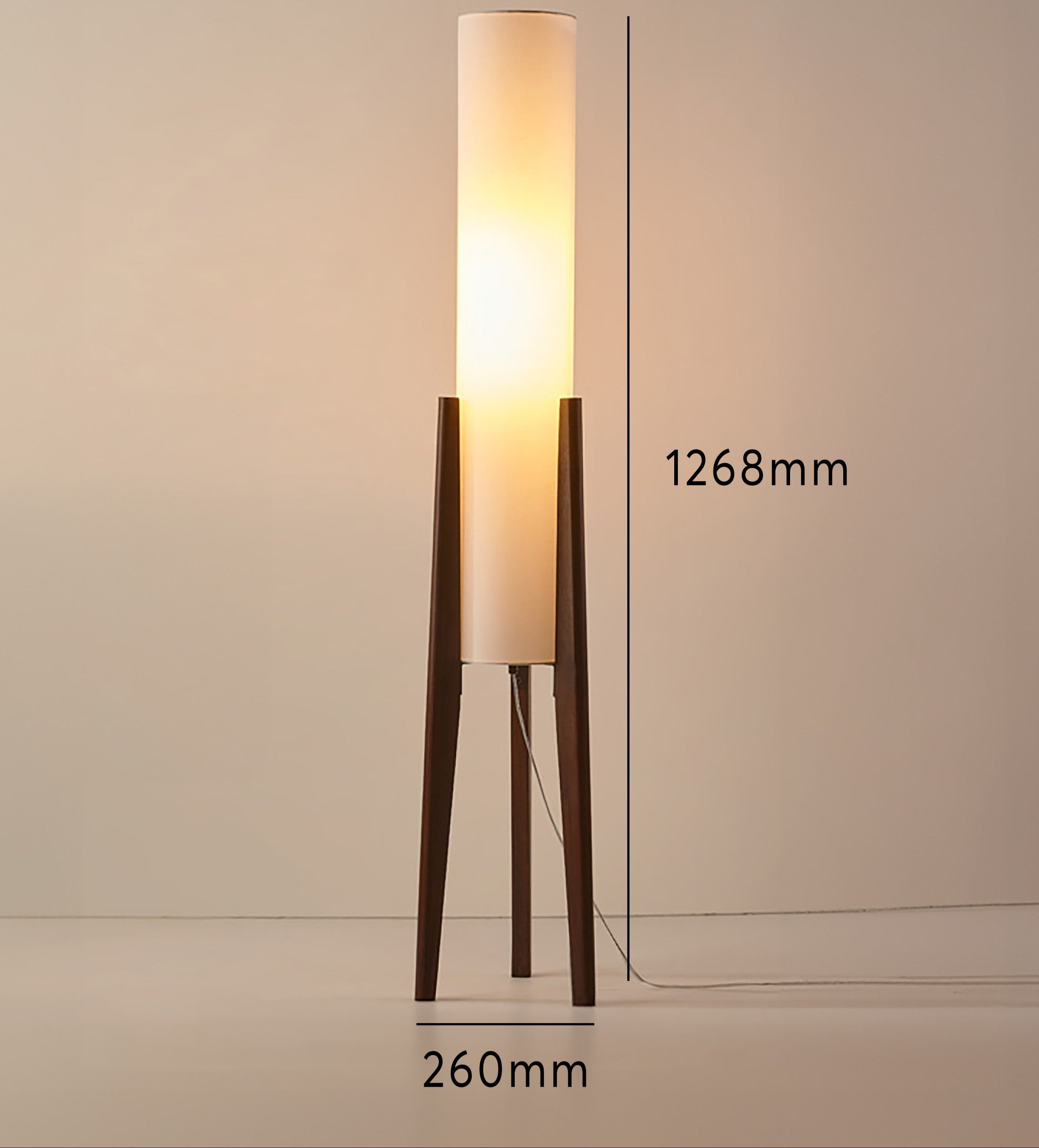 Stehleuchte Massiv Walnussholz Skandinavisch Retro Stoffschirm Led E27 12W Wohnzimmer Schlafzimmer | Restfield