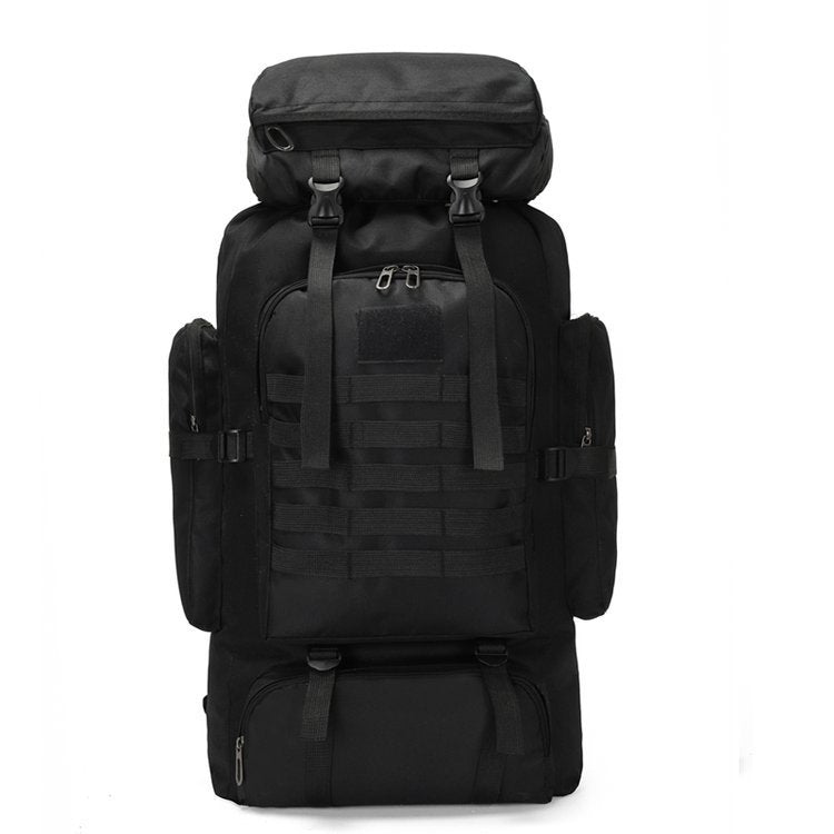Sac à dos de trekking 80 litres avec système MOLLE ergonomique, sac à dos outdoor camouflage kaki noir pour randonnée | Sansoti