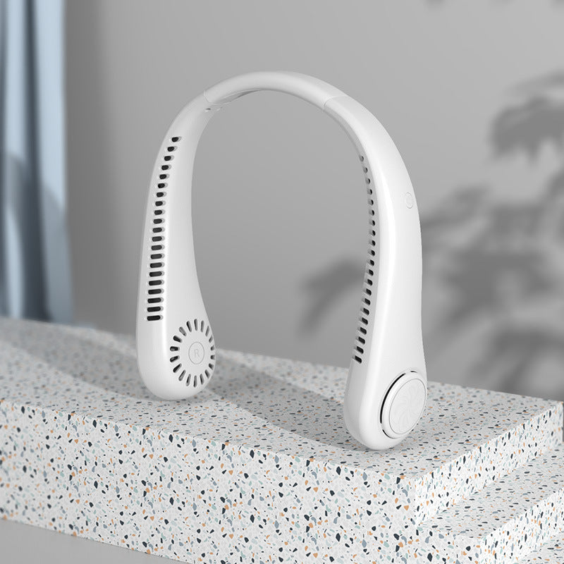 Draagbare oplaadbare nekventilator met 3 snelheden, led-display en handsfree koeling voor sport, buitengebruik en reizen | Sansoti