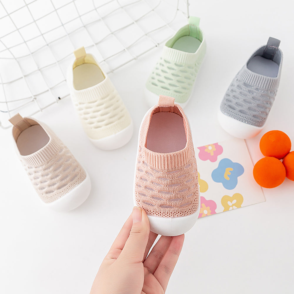 Baby Schoensokken met Anti-Slip Zool Mesh Design Kinderschoenen Ademend Comfort Eerste Stapjes Peuters | Sansoti