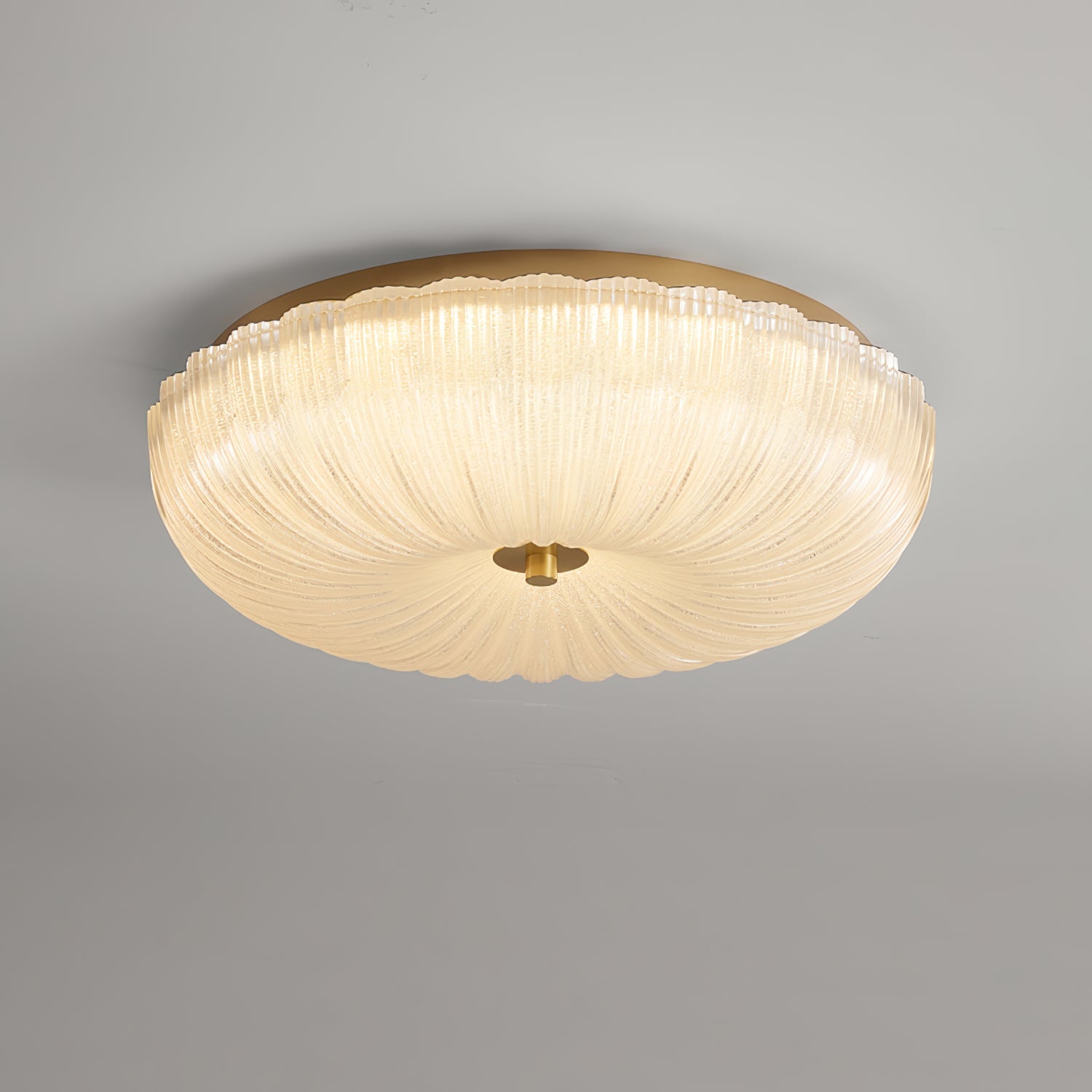 Glazen Plafondlamp met Geribbelde Textuur – Warm Dimbaar Licht voor Slaapkamer en Woonkamer – ø 20 tot 50 cm | Sansoti