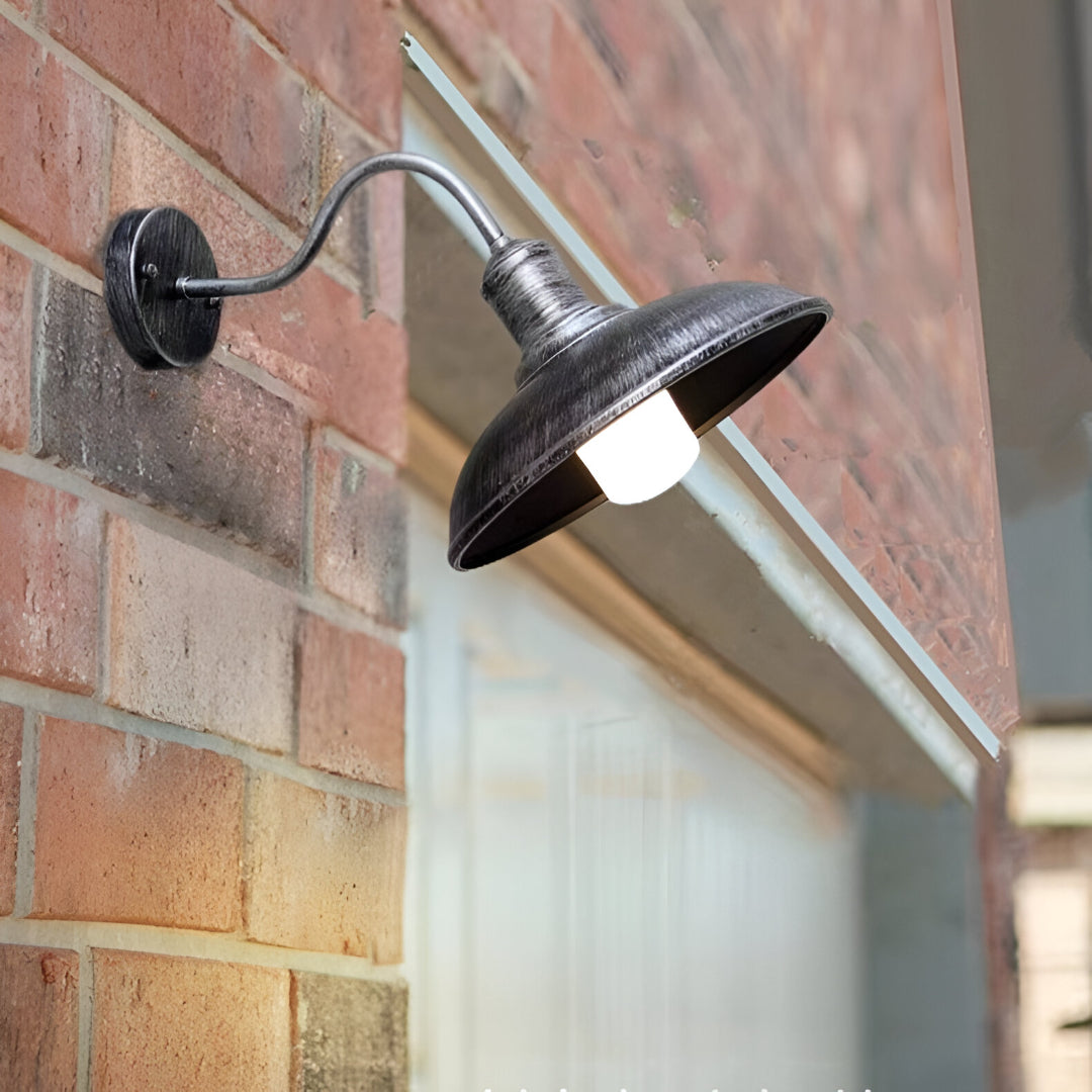 Buitenlamp Gooseneck Industrieel IP65 Waterdicht Brons LED Ø24 Ø29 Veranda | Sansoti