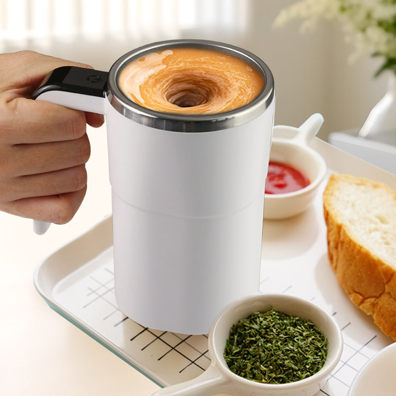 Magnetic Thermos Cup with Temperature Indicator and Automatic Mixing Function for Coffee and Tea on the Go | Sansoti