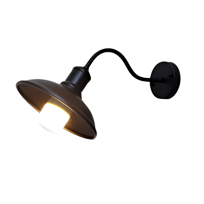 Applique Extérieure Murale Industrielle Vintage Fer Noir 37cm LED | Restfield