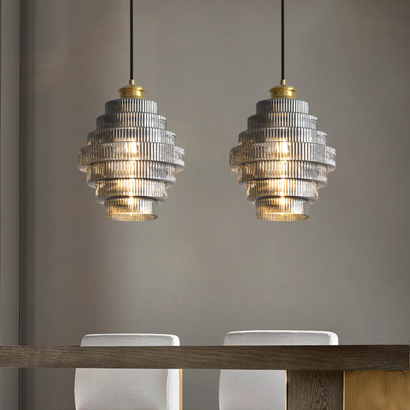 Glazen Hanglamp met Metalen Flessendesign E27 Fitting Diameter 22cm voor Keuken Eetkamer Woonkamer Verlichting | Sansoti