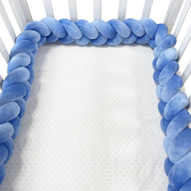 Handgewebter Bettumrandung Babybett 100-500cm Atmungsaktive Baumwolle Schutz fürs Babyzimmer Sicher Weich Verschiedene Farben | Sansoti