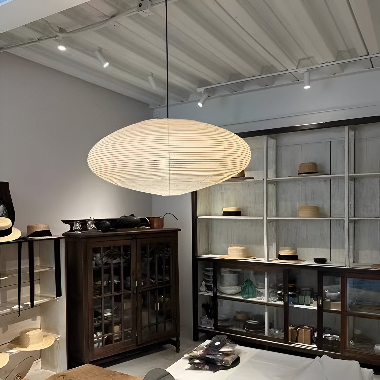 Plafondlamp Mulberry Papier Japandi Design Ø50 Ø60 LED Dimbaar Wit Geometrisch | Sansoti