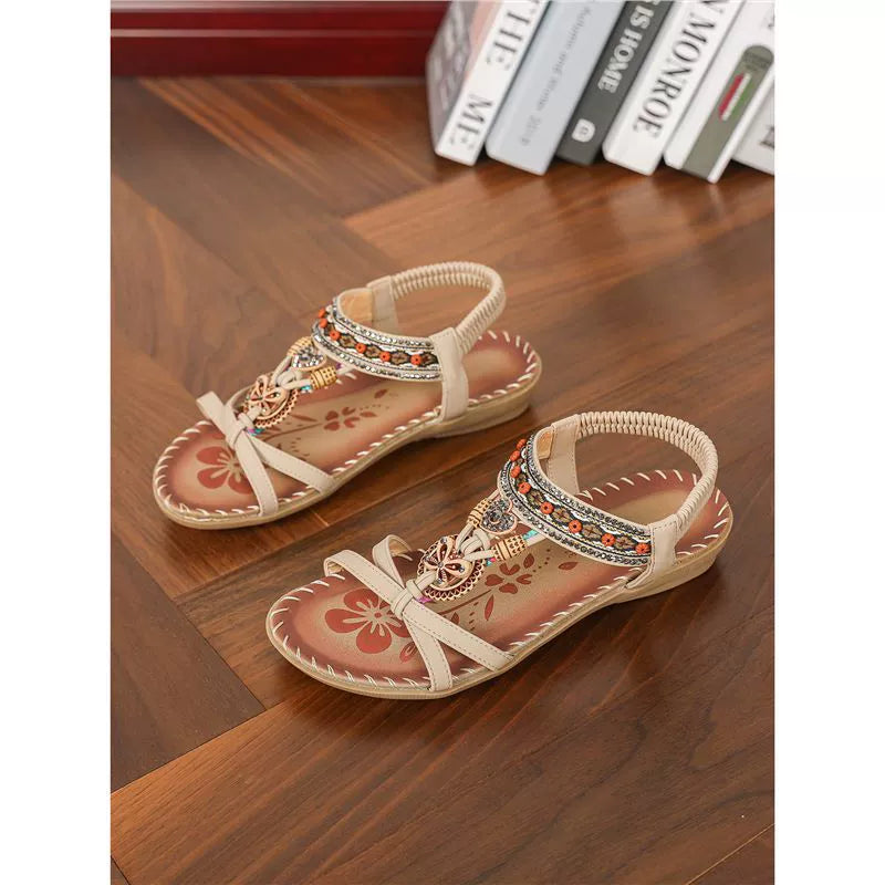 Bohemian Sandalen voor Dames met Antislipzool Ultrazacht Comfortabel Zomerschoeisel Strand Vakantie Slippers | Sansoti