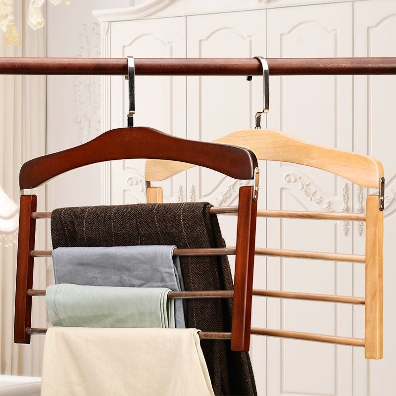 Houten Kledinghangers Walnoot & Natuurlijk Hout – Klassieke Garderobehanger met Metalen Haak – 38x38x12cm | Sansoti