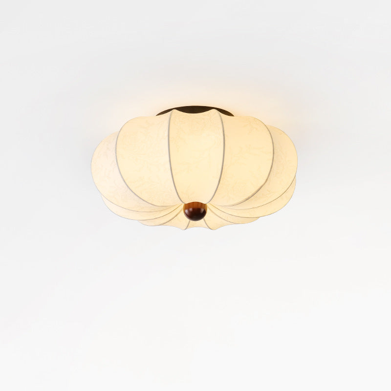 Mittelalterliche Seiden-Deckenleuchte E27 Stoff Weiß Deckenleuchte Wohnzimmer Schlafzimmer Flur Klassische Beleuchtung Rundes Design 40cm 50cm 60cm | Restfield