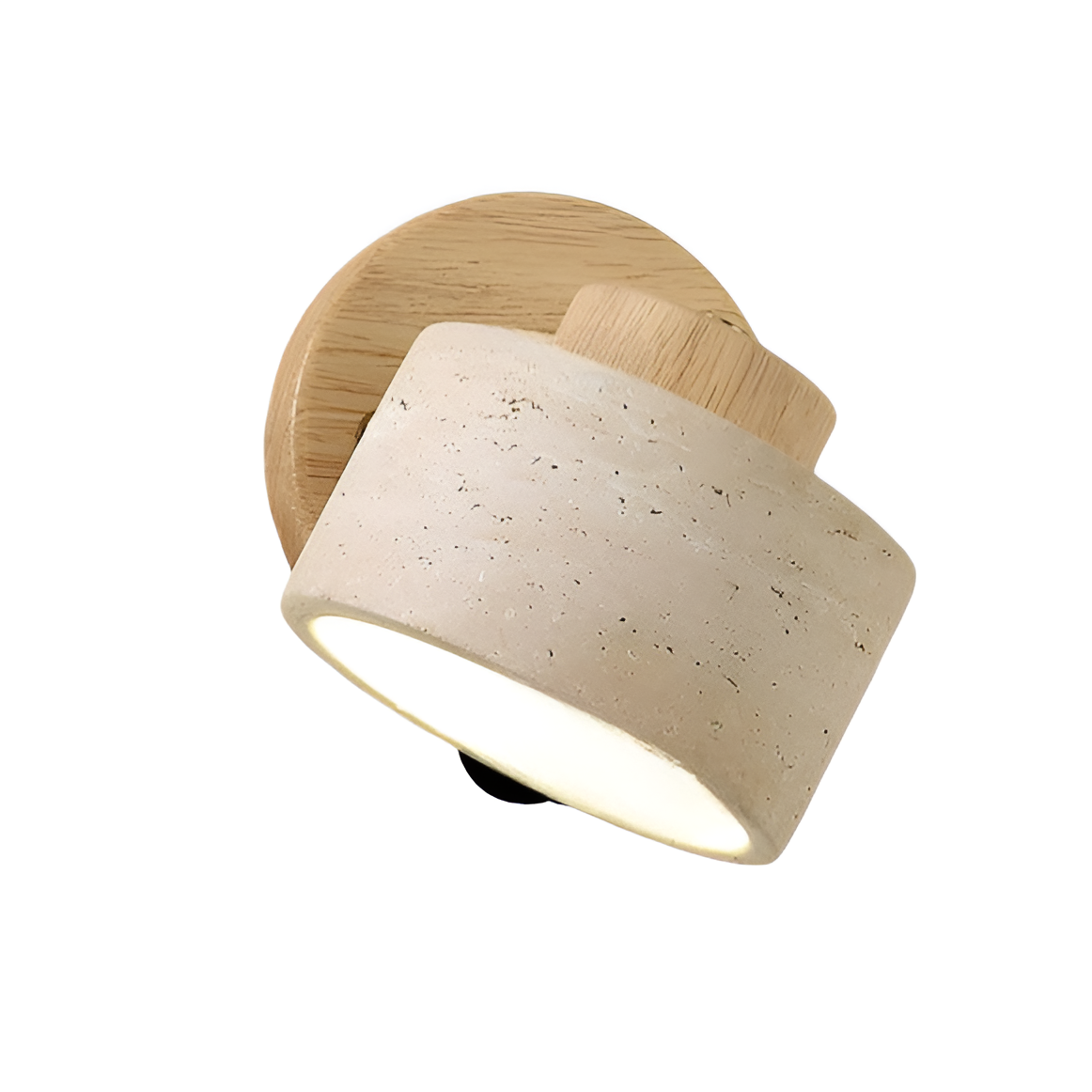 Wandlamp Travertin Steen LED E27 3000K Japandi Compact Rond | Sansoti