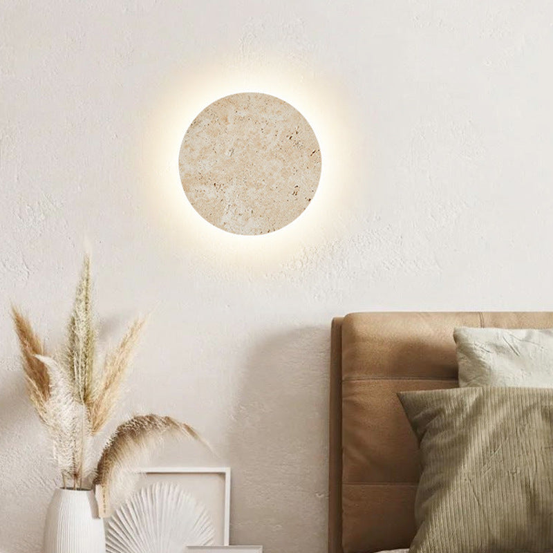 Wandlamp Travertin Rond LED Modern Natuursteen Ø23 Ø30 | Sansoti