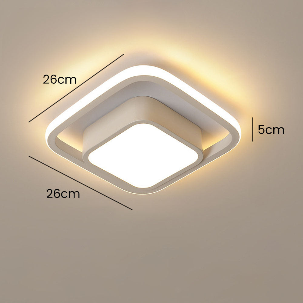 LED-Deckenleuchte Doppelring Schwarz Wohnzimmer Flur Moderne Deckenleuchte Minimalistisch Warmes Licht | Restfield