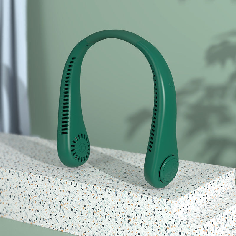 Draagbare oplaadbare nekventilator met 3 snelheden, led-display en handsfree koeling voor sport, buitengebruik en reizen | Sansoti
