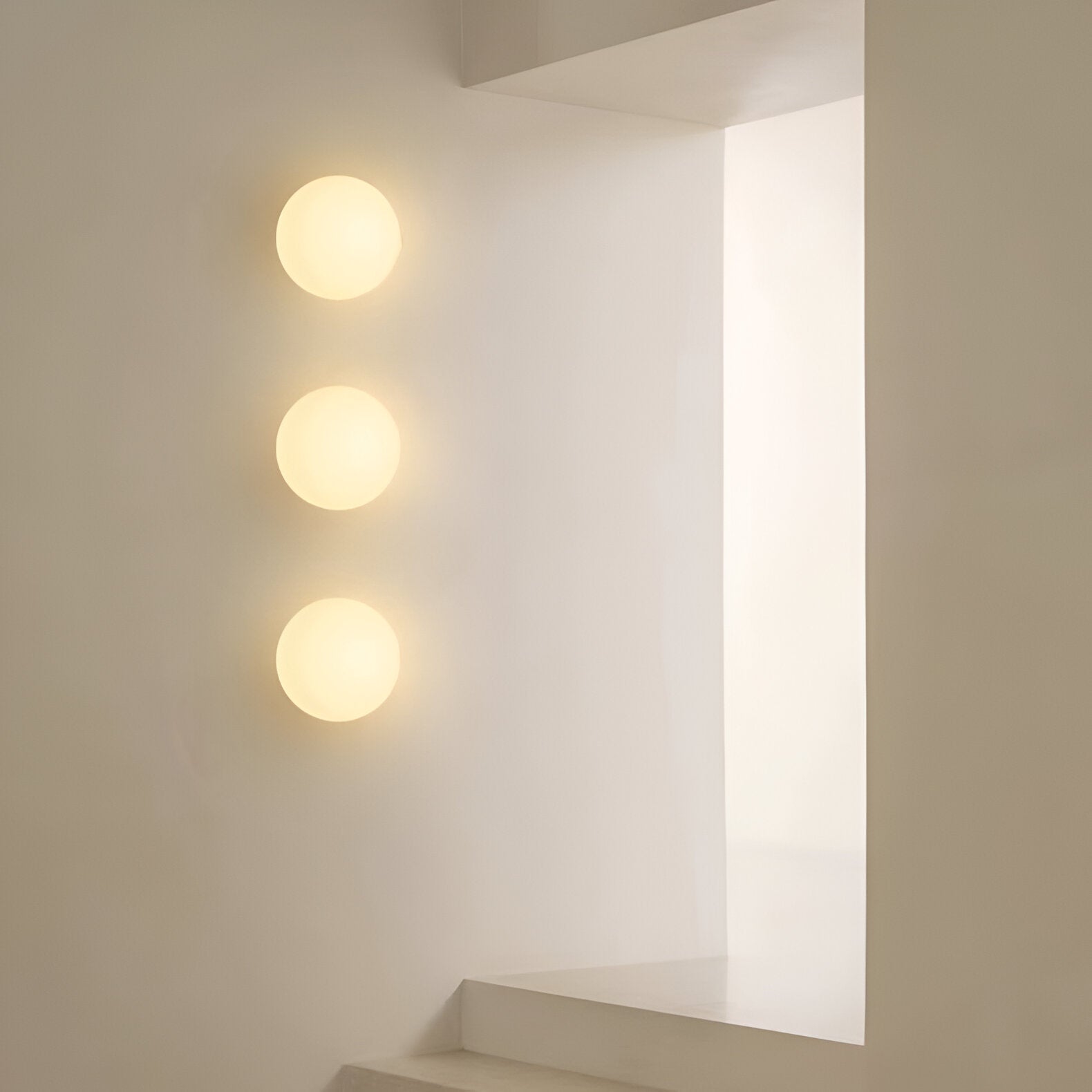 Wandlamp Rond Gesatineerd Glas Minimalistisch Japandi Ø12 Ø20 Slaapkamer Hal | Sansoti
