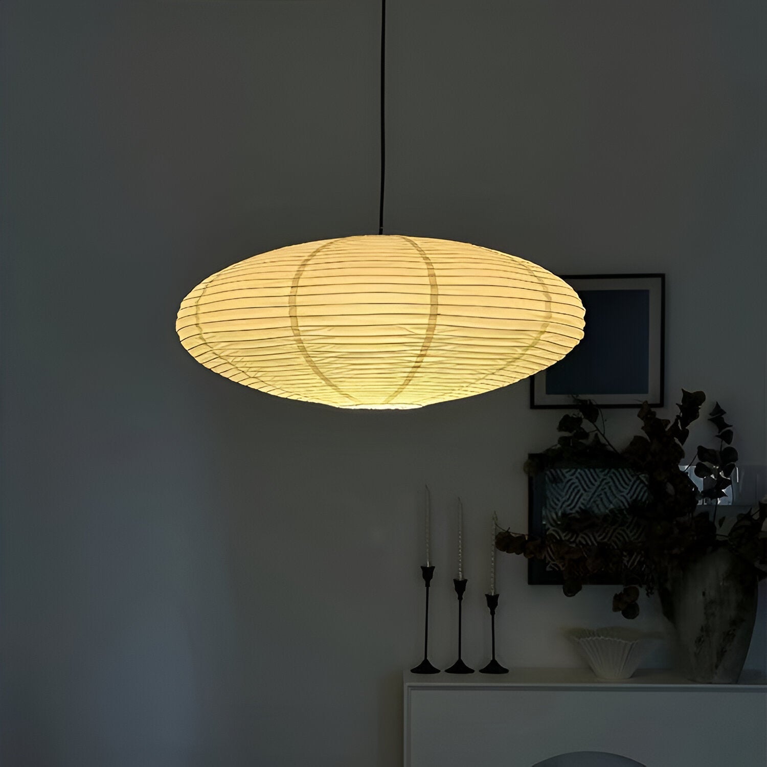 Plafondlamp Mulberry Papier Japandi Design Ø50 Ø60 LED Dimbaar Wit Geometrisch | Sansoti