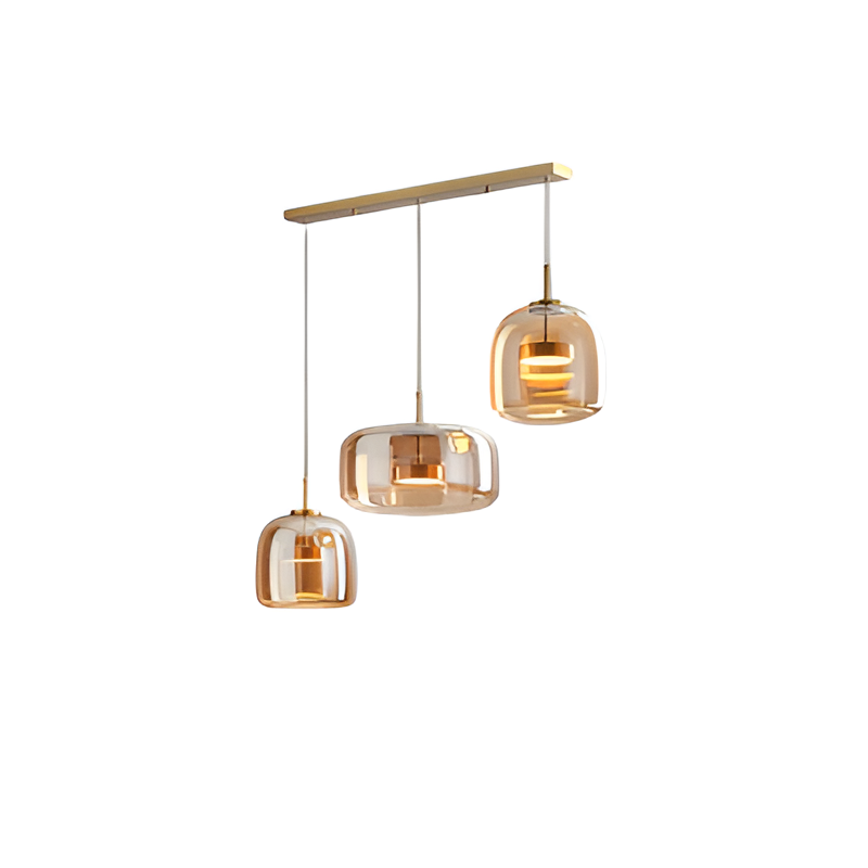 Hängelampe Rauchglas Retro Trio Handgeblasen Dimmbar Verstellbar Schwarz | Restfield