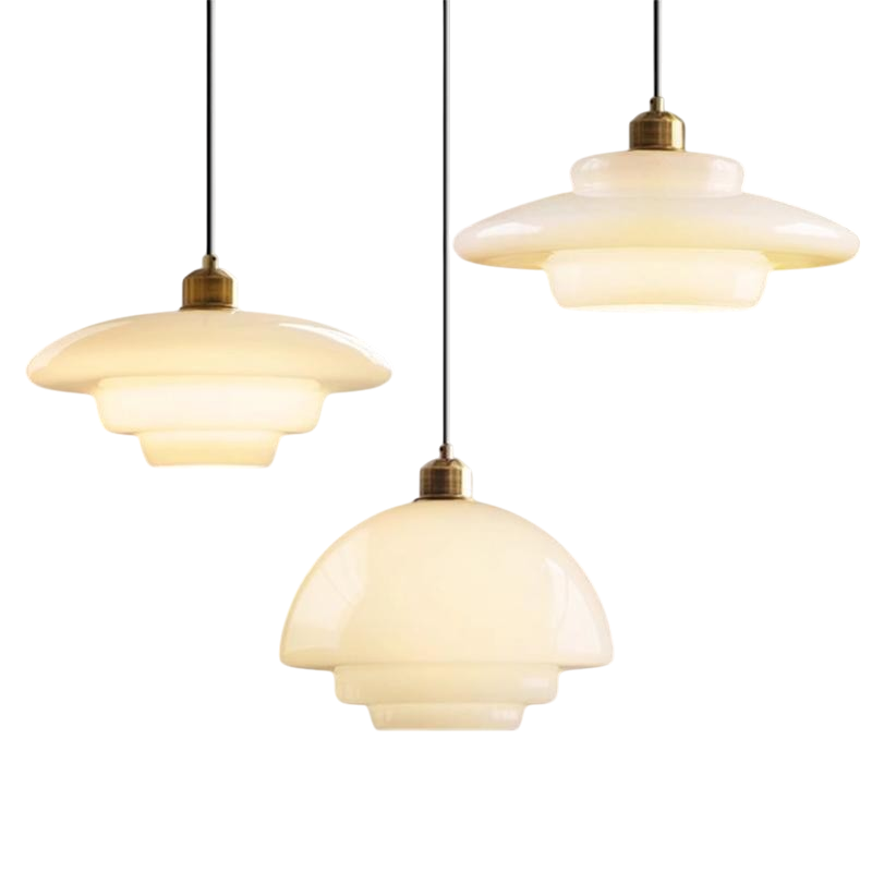 Melkachtig witte glazen hanglamp E27 glas wit keuken eetkamer hal modern minimalistisch verlichting | Sansoti