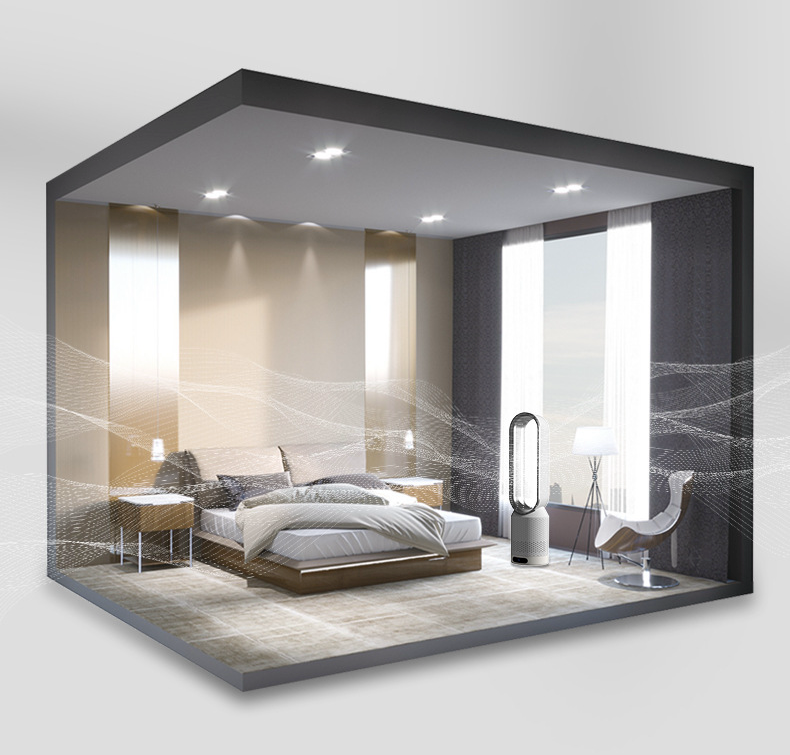 Blattloser Ventilator mit Luftkühlerfunktion und leiser Luftzirkulation für Schlafzimmer und Wohnzimmer | Restfield
